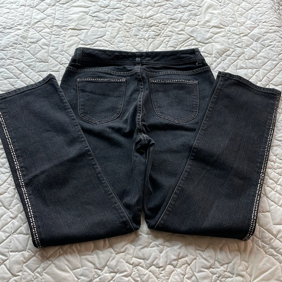 Platinum Black Jeans w/Rhinestones Size 1 Reg - Picture 5 of 10